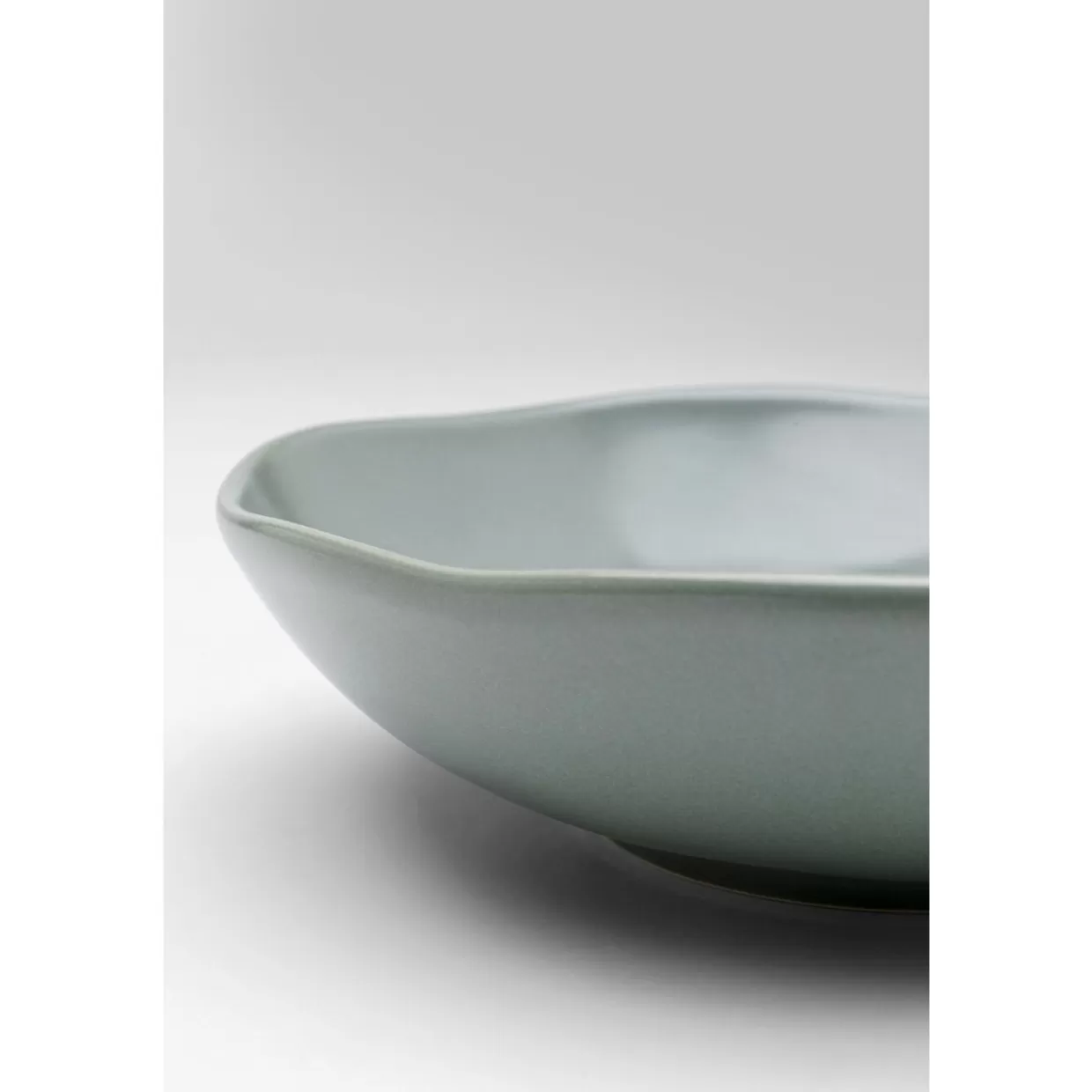 KARE Design - Piatto Elegante in Ceramica Organica Sage, Forma Profonda per Portate Principali, Diametro 21 cm