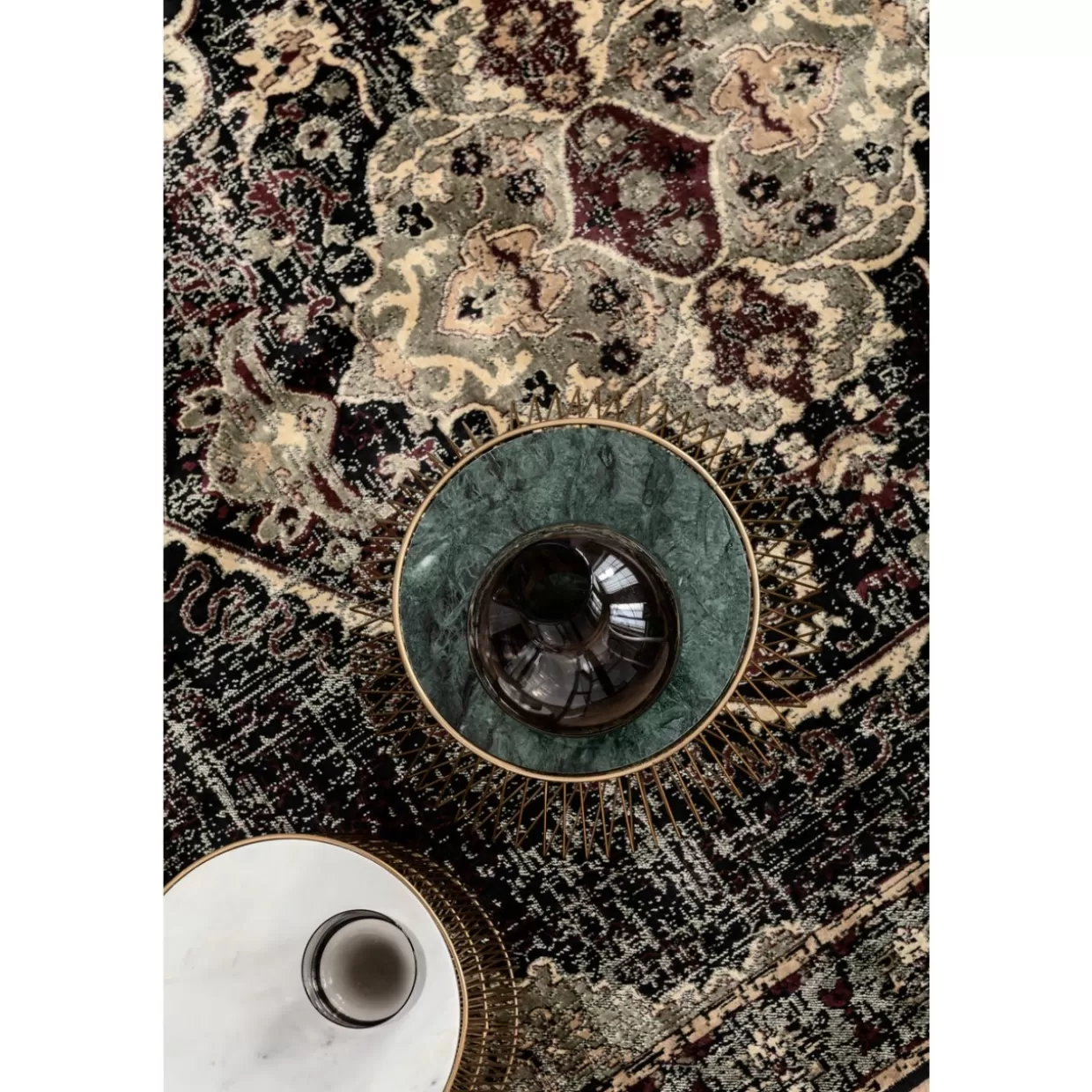 Tappeto Elegante Moderno Ornamento in Antracite Grigio - Arredamento per Interni, Grande 170x240 cm, KARE Design Collection