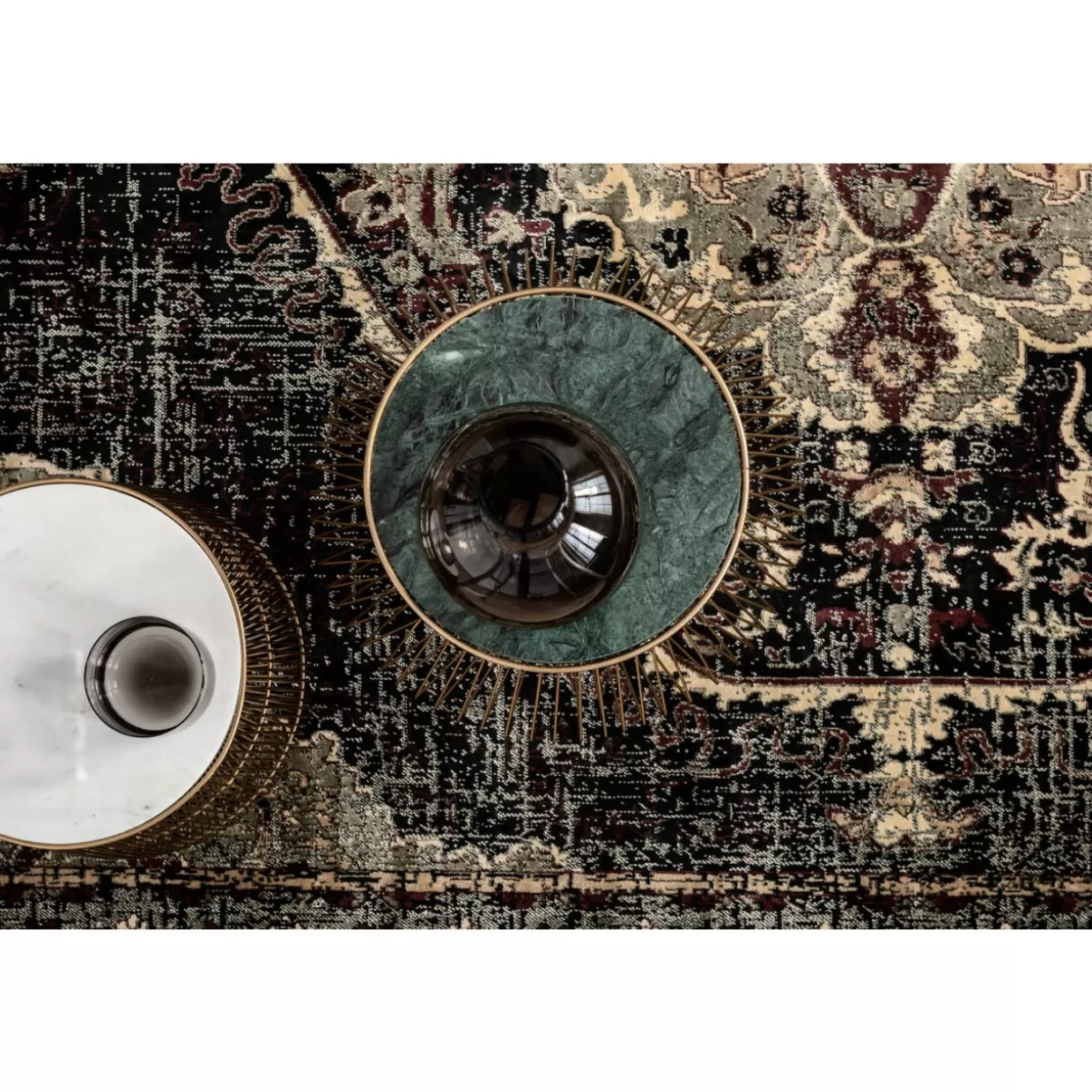 Tappeto Elegante Moderno Ornamento in Antracite Grigio - Arredamento per Interni, Grande 170x240 cm, KARE Design Collection