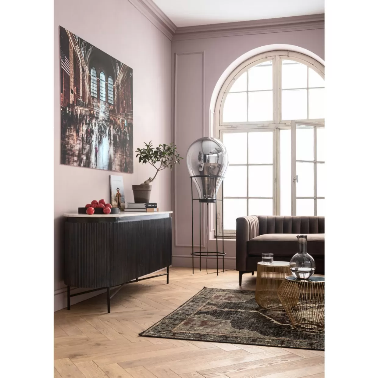 Tappeto Elegante Moderno Ornamento in Antracite Grigio - Arredamento per Interni, Grande 170x240 cm, KARE Design Collection