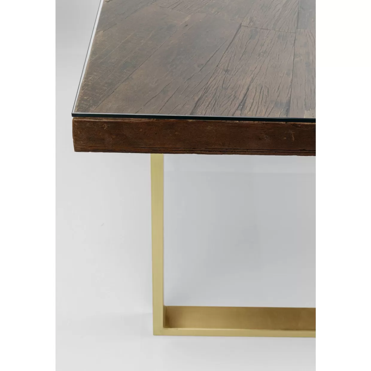 Tavolo Conley design contemporaneo con finitura ottone - Dimensioni 180x90 cm | Collezione KARE