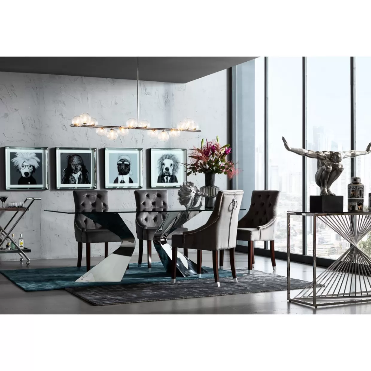 Tavolo Moderno Gloria Cromato – Elegante Soluzione KARE Design Largo 200x100 cm per Arredamento Contemporaneo