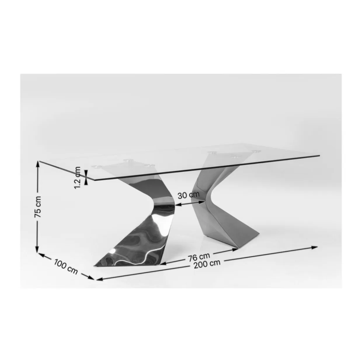 Tavolo Elegante Gloria Gold by KARE Design - 200x100 cm in Metallo Dorato con Piano Laccato, Design Esclusivo per Soggiorni di Lusso