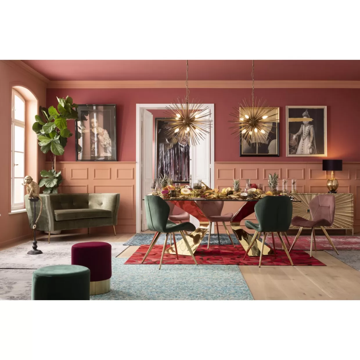 Tavolo Elegante Gloria Gold by KARE Design - 200x100 cm in Metallo Dorato con Piano Laccato, Design Esclusivo per Soggiorni di Lusso