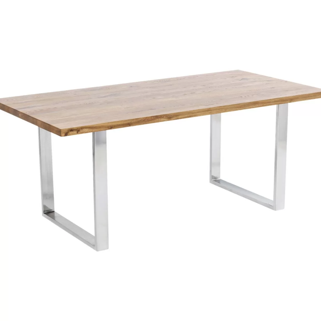 Tavolo Jackie Design KARE in Quercia Naturale e Accenti Cromati - Dimensioni 160x80 cm per Arredamento Moderno