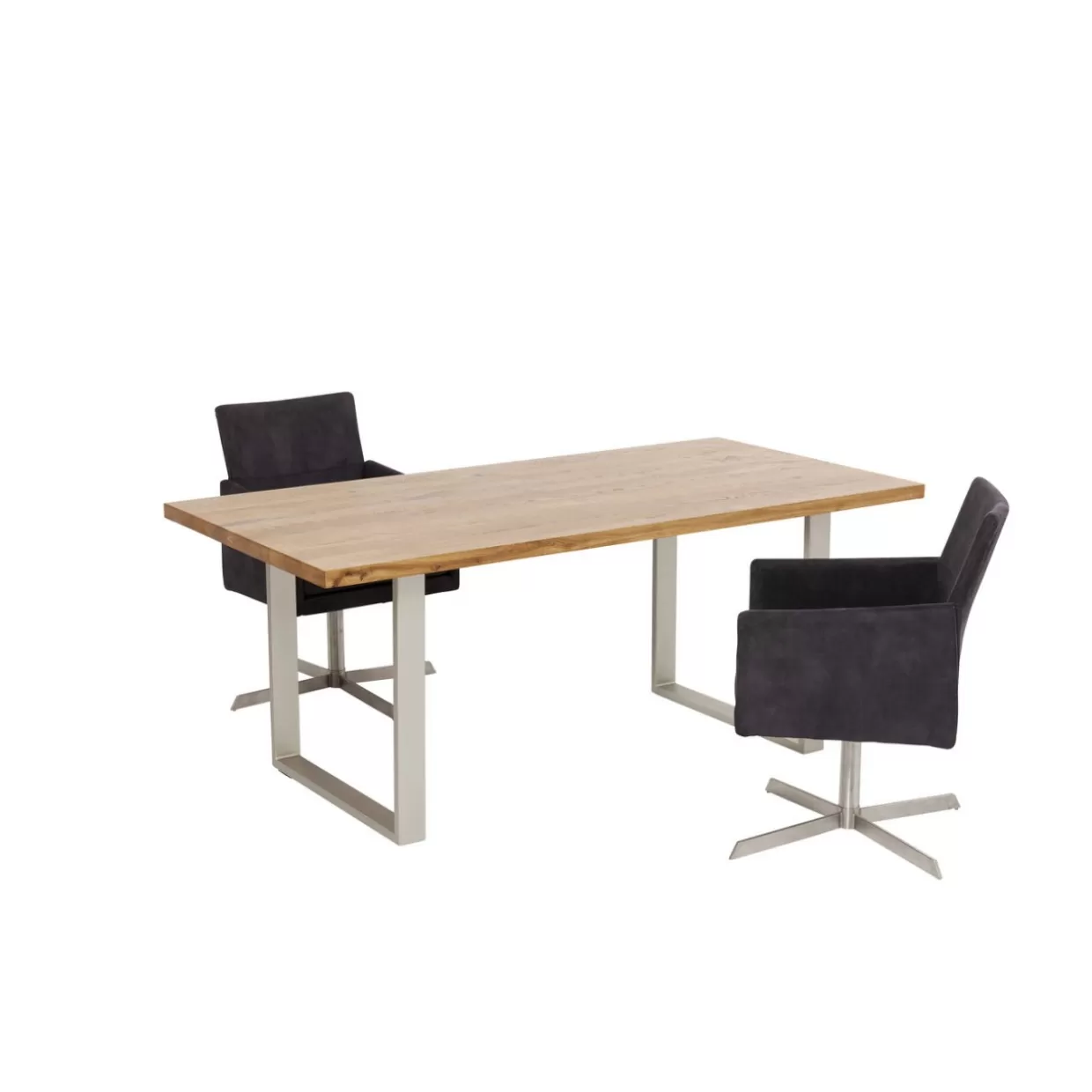 Tavolo Jackie Design Moderno in Legno di Quercia - Finitura Argentata, Dimensioni 160x80 cm per Ambienti Eleganti