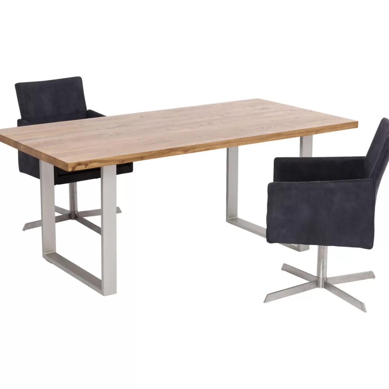 Tavolo Jackie Design Moderno in Legno di Quercia - Finitura Argentata, Dimensioni 160x80 cm per Ambienti Eleganti