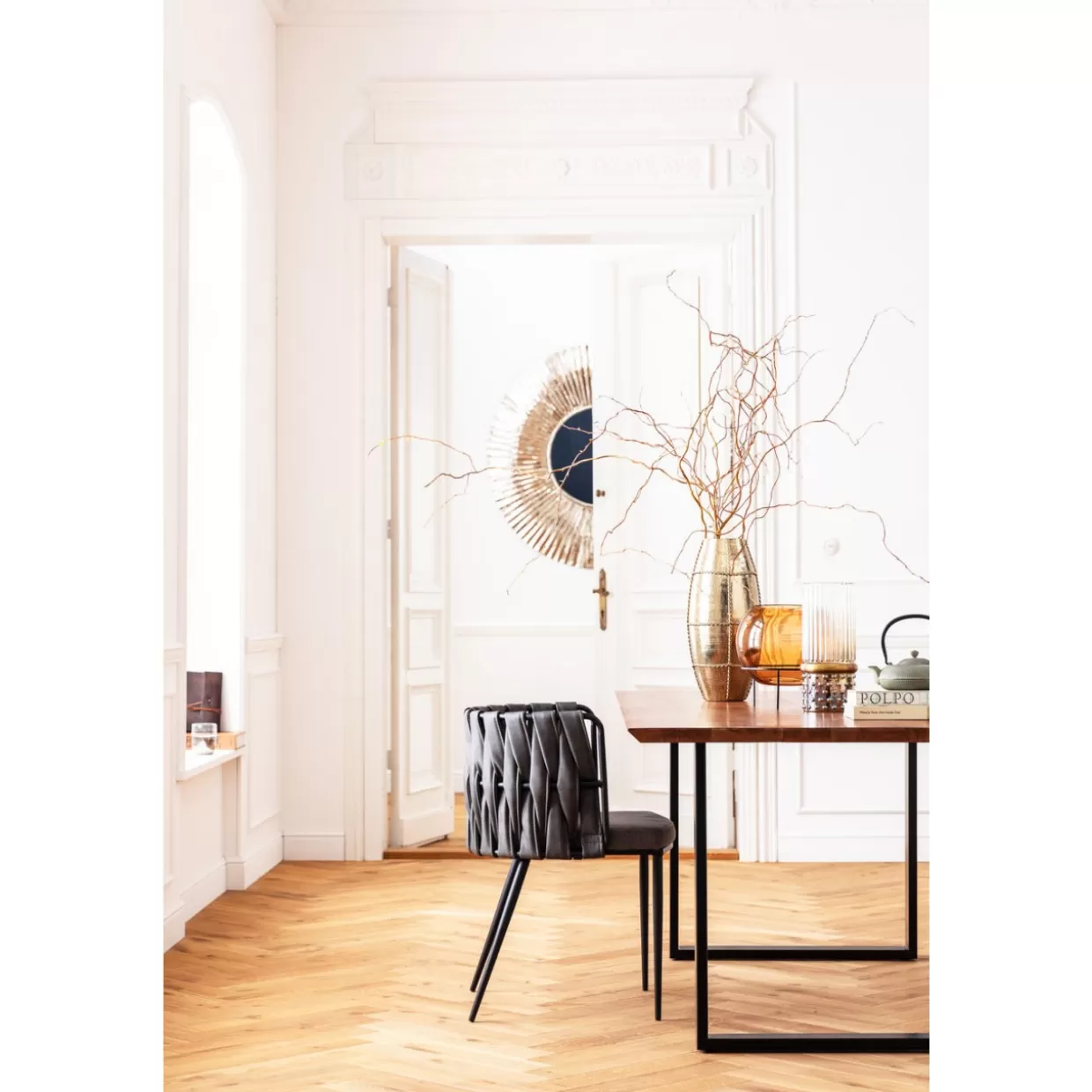 Tavolo design elegante Symphony in nero opaco - 160x80 cm, KARE Design per interni raffinati

，。