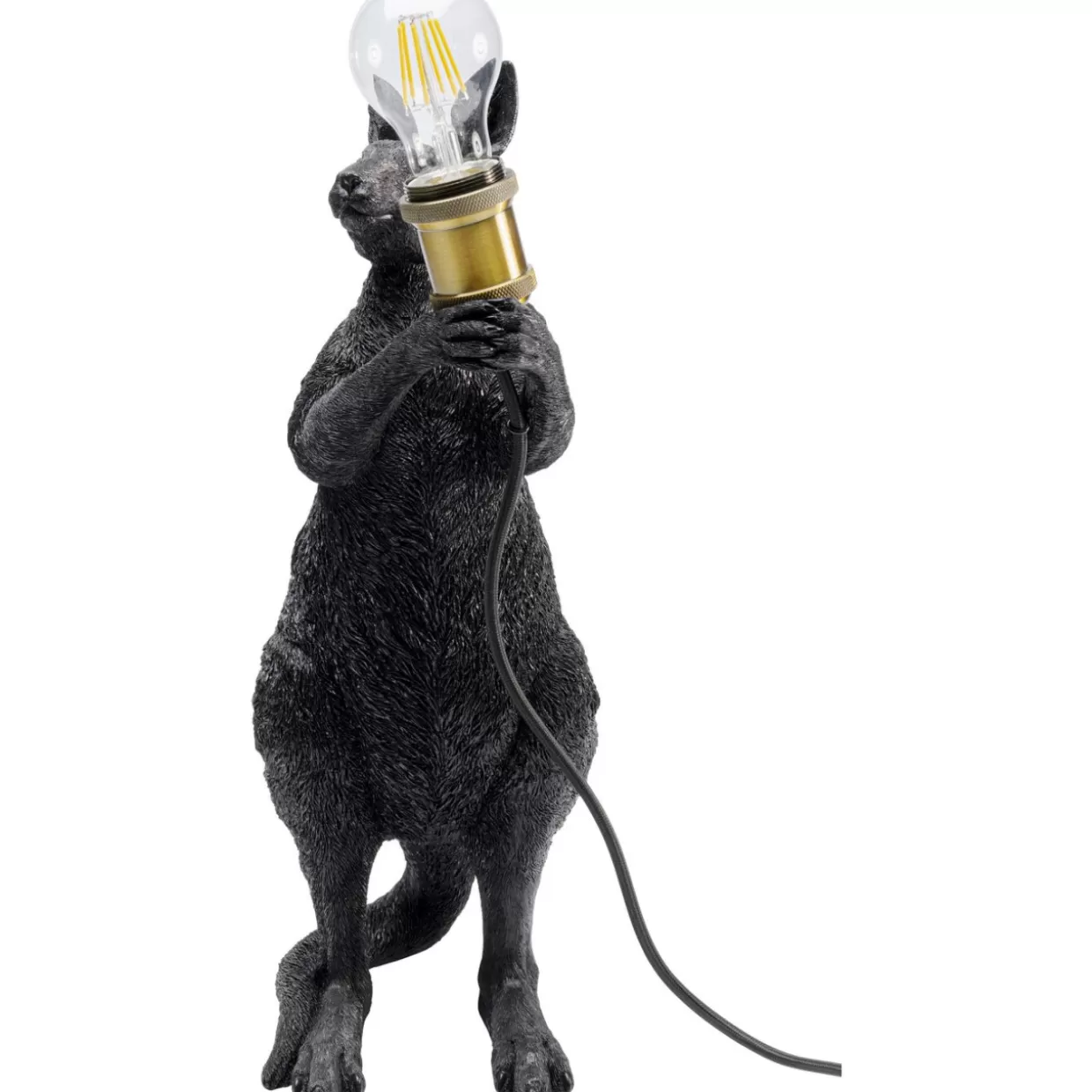KARE Design Tischleuchten | Tischleuchte Animal Kangaroo Schwarz Matt 46Cm