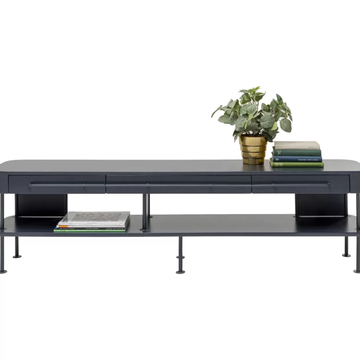 Crea spazio con stile - Comò e credenze moderne KARE Design, libreria TV Montieri in toni antracite 160x47 cm - Design funzionale per il tuo soggiorno