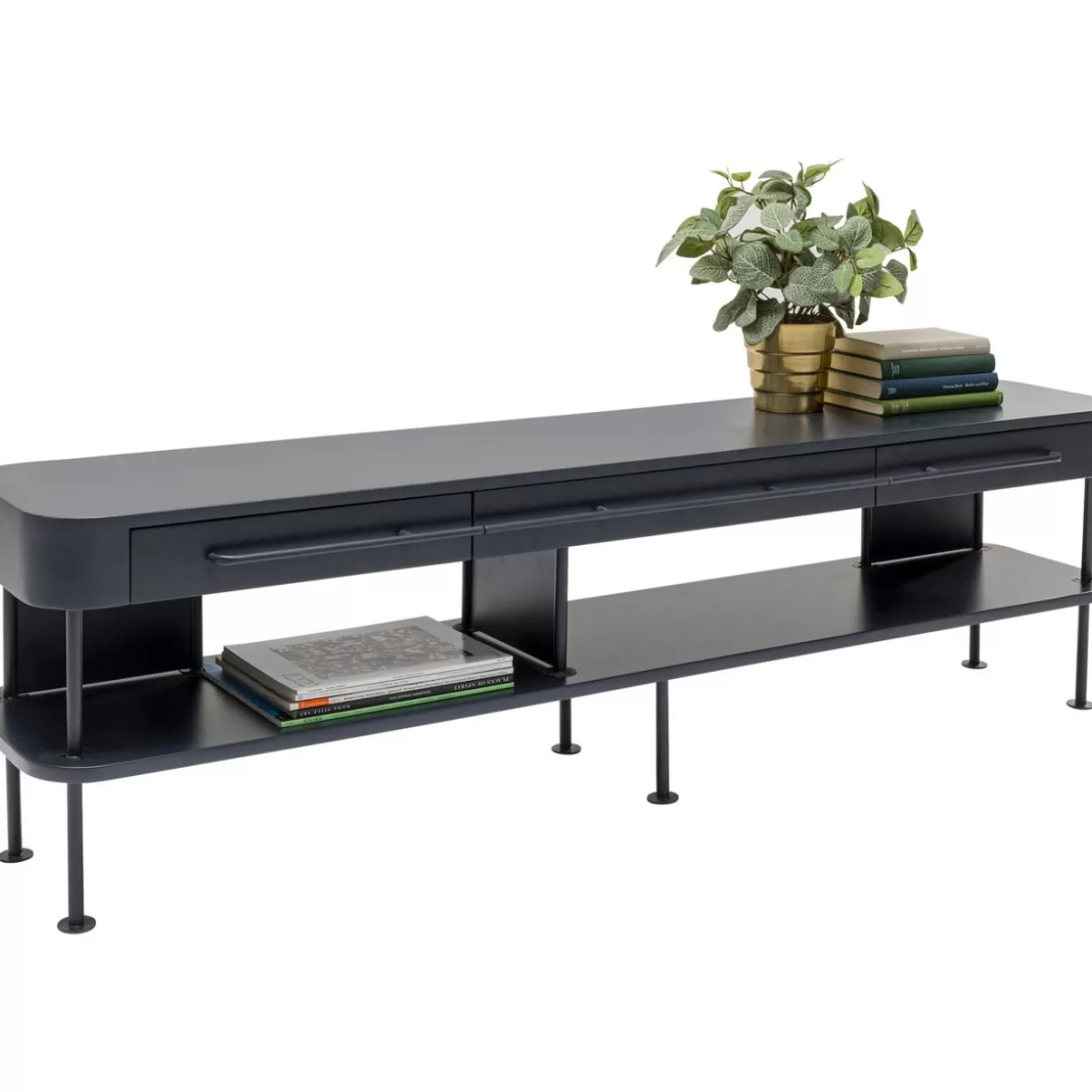 Crea spazio con stile - Comò e credenze moderne KARE Design, libreria TV Montieri in toni antracite 160x47 cm - Design funzionale per il tuo soggiorno