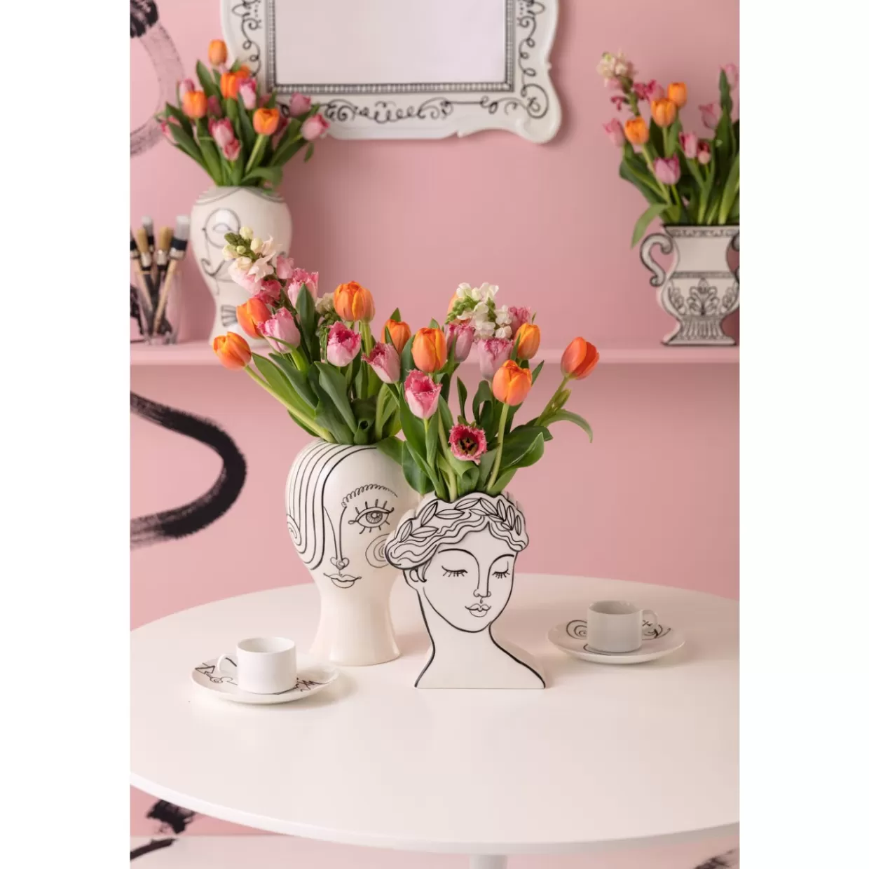 Vaso artistico Favola Lady - Creazione da collezione KARE Design, 30 cm per arredi eleganti