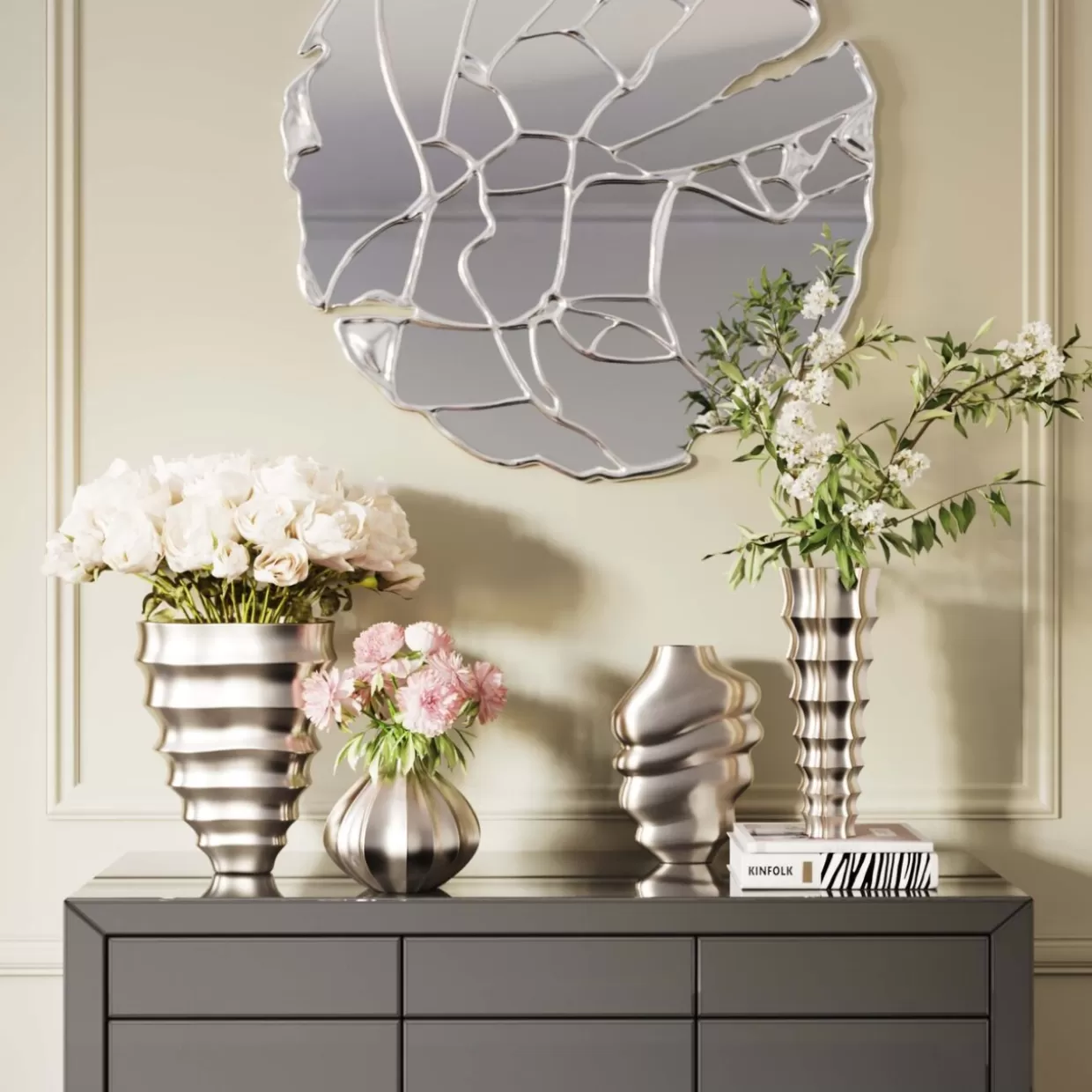 Vaso Modulo Contemporaneo in Ceramica 45 cm - Design Esclusivo KARE per Interni