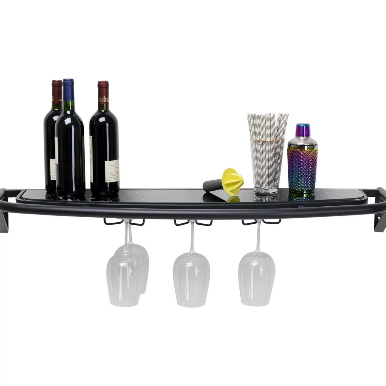 KARE Design - Mensola Parete Moderna Treviso, Colore Nero, Dimensioni 120x10 cm