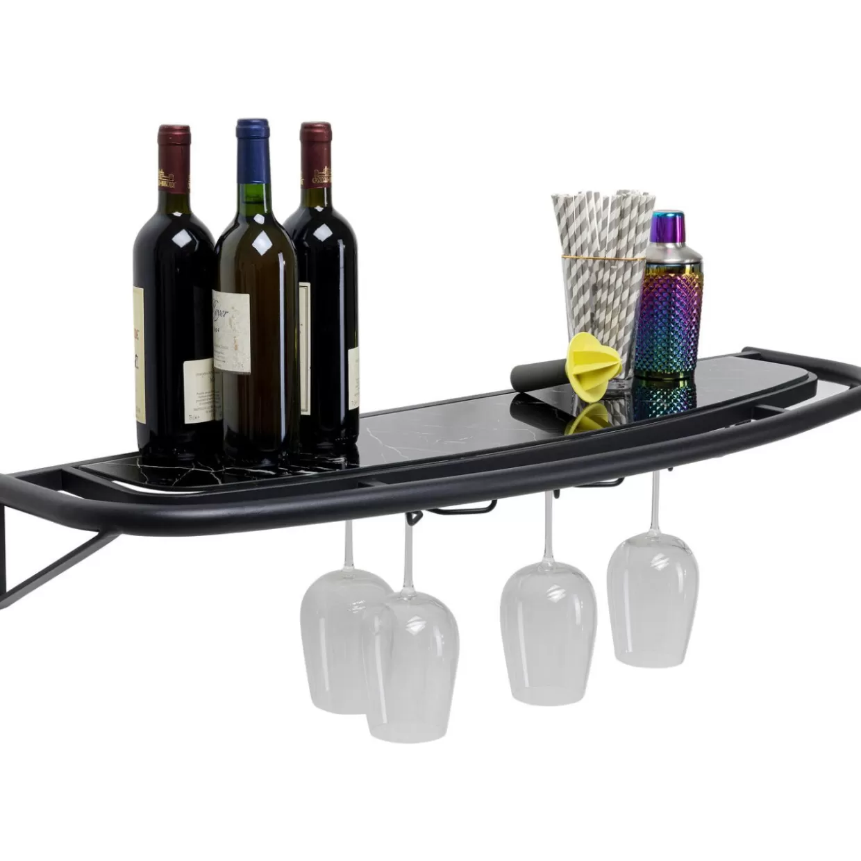 KARE Design - Mensola Parete Moderna Treviso, Colore Nero, Dimensioni 120x10 cm