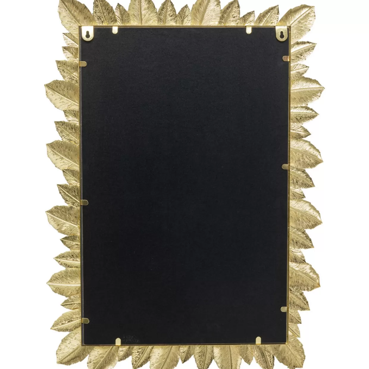 Specchio KARE Design con Piume Eleganti - Decorazione da Parete con Dettaglio Dorato, Dimensioni 69x49 cm
