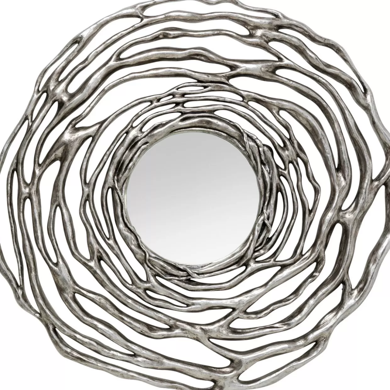 Specchio Moderno Twiggy Argento da Parete - Design Elegante KARE, Diametro 121 cm per Arredamento Contemporaneo