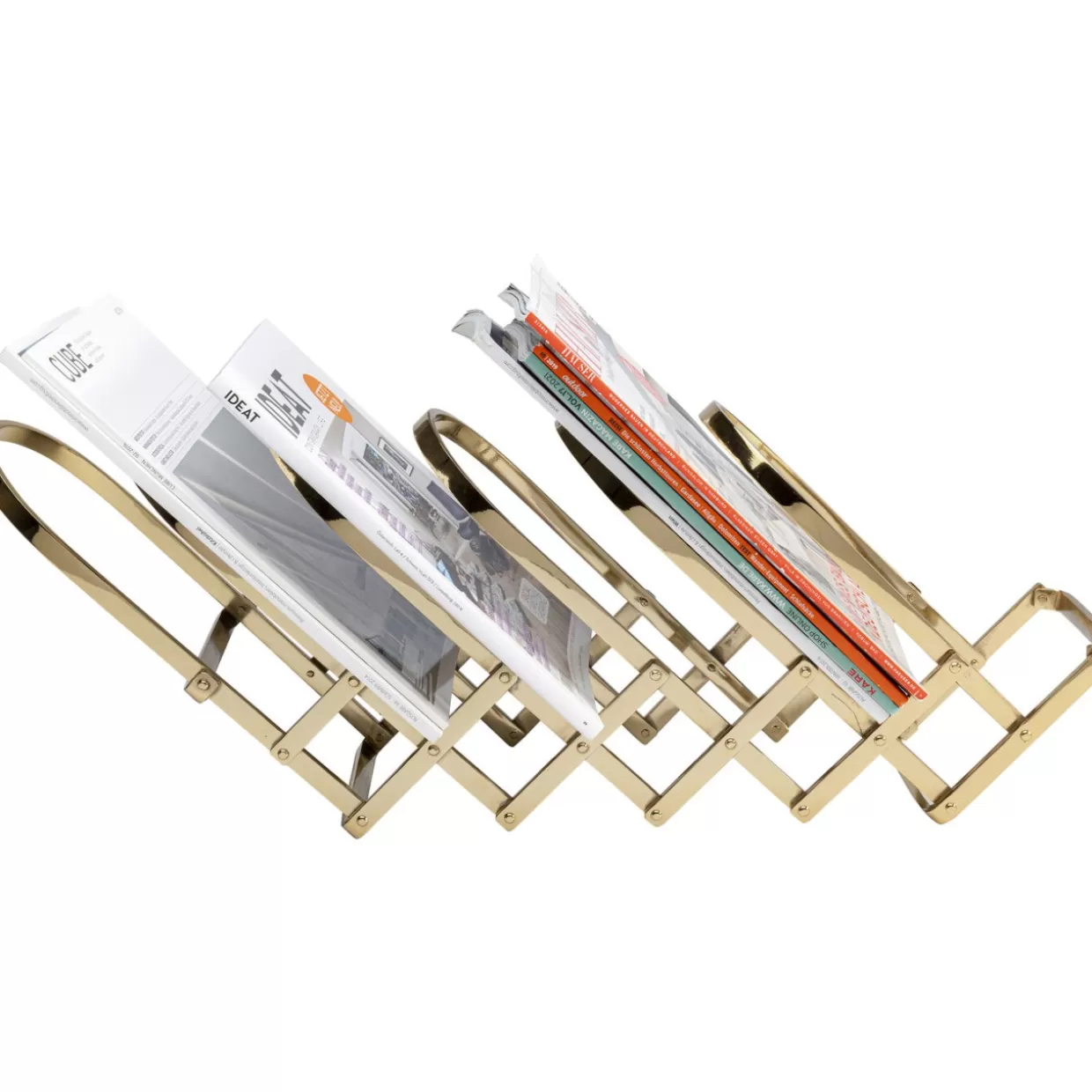 Portarivista modulare Flex in oro – Soluzione elegante per giornali e riviste KARE Design